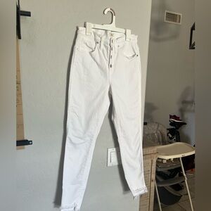Madewell high rise white skinny jeans